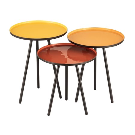 ELK HOME Gregg Accent Tables, Yellow PK 3 S0895-9395/S3